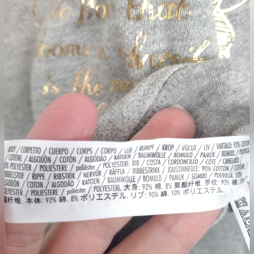 Disney Mulan Grey Gold Copper Floral Sweatshirt Size Small - Picture 9 of 10